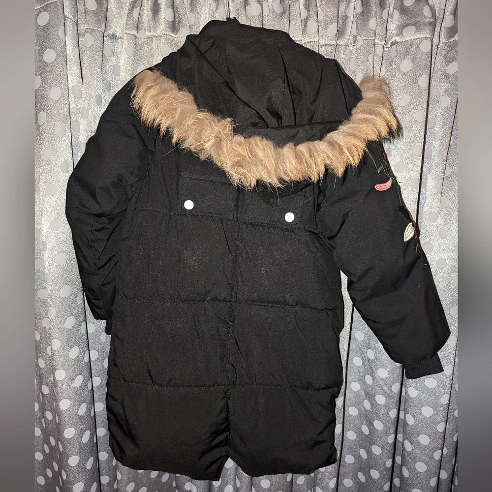 Embroidered Sleeve Hooded Full Zip Jacket XXL